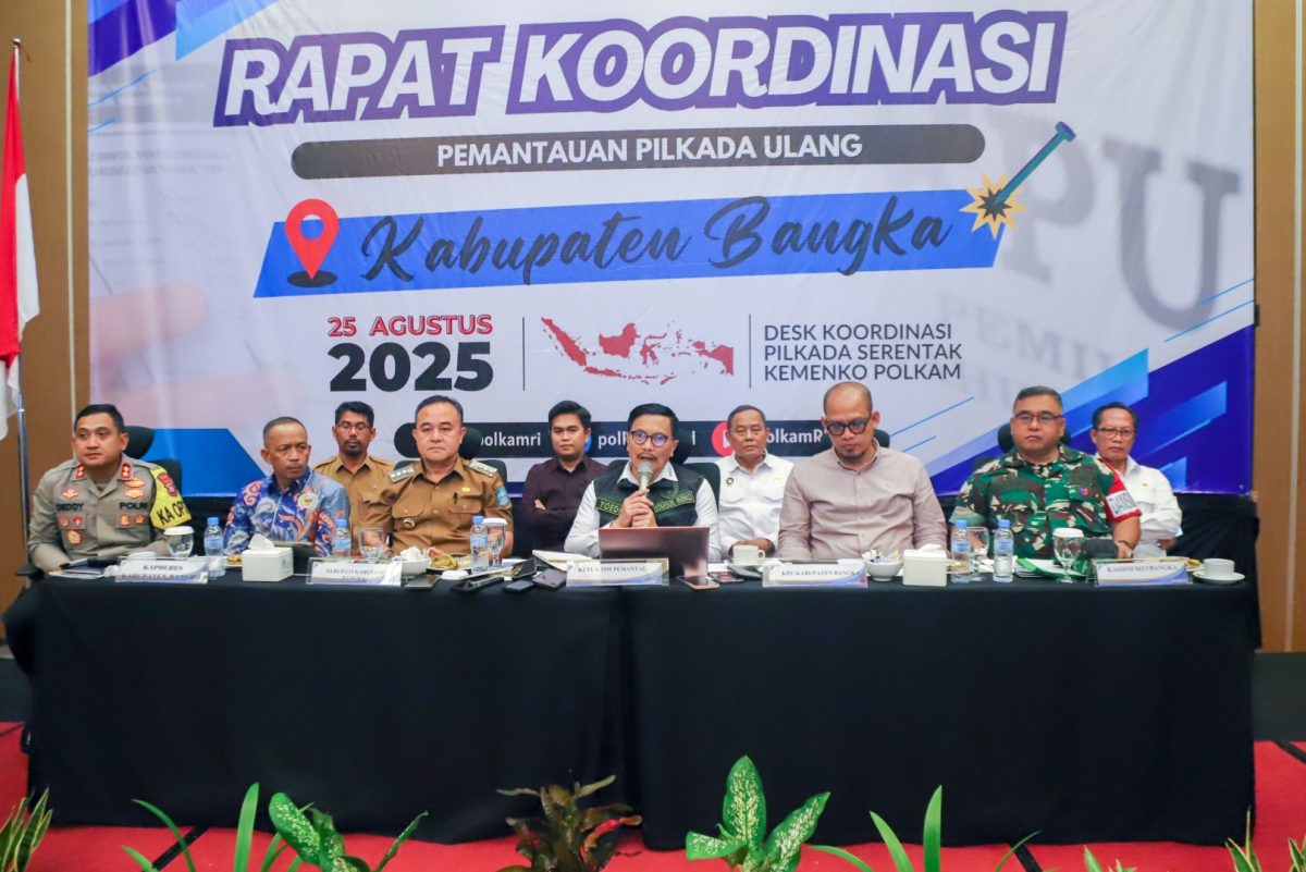 Pantau Pelaksanaan Pilkada Ulang Kabupaten Bangka, Kemenko Polkam RI Gelar Rakor Kesiapan