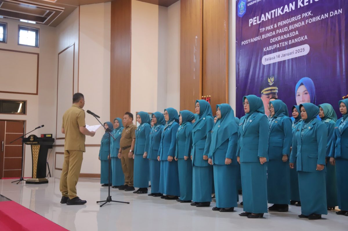 Lantik Pengurus TP PKK Kabupaten Bangka, Ini Yang disampaikan Pj. Bupati Bangka Isnaini