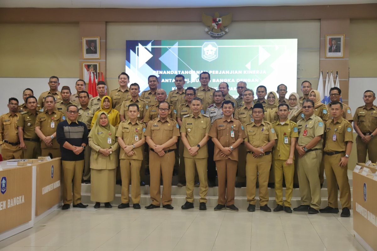 Kepala Perangkat Daerah Se Pemkab Bangka Tandatangani Perjanjian Kinerja