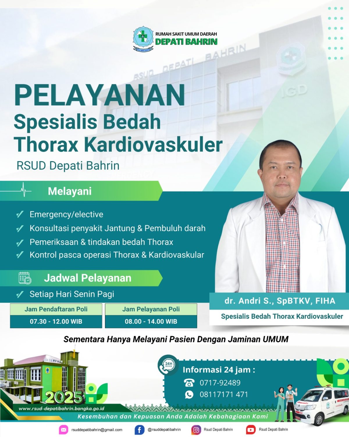 RSUD Depati Bahrin Buka Pelayanan Spesialis Bedah Thorax Kardiovaskular